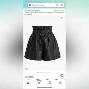 Faux leather shorts size M